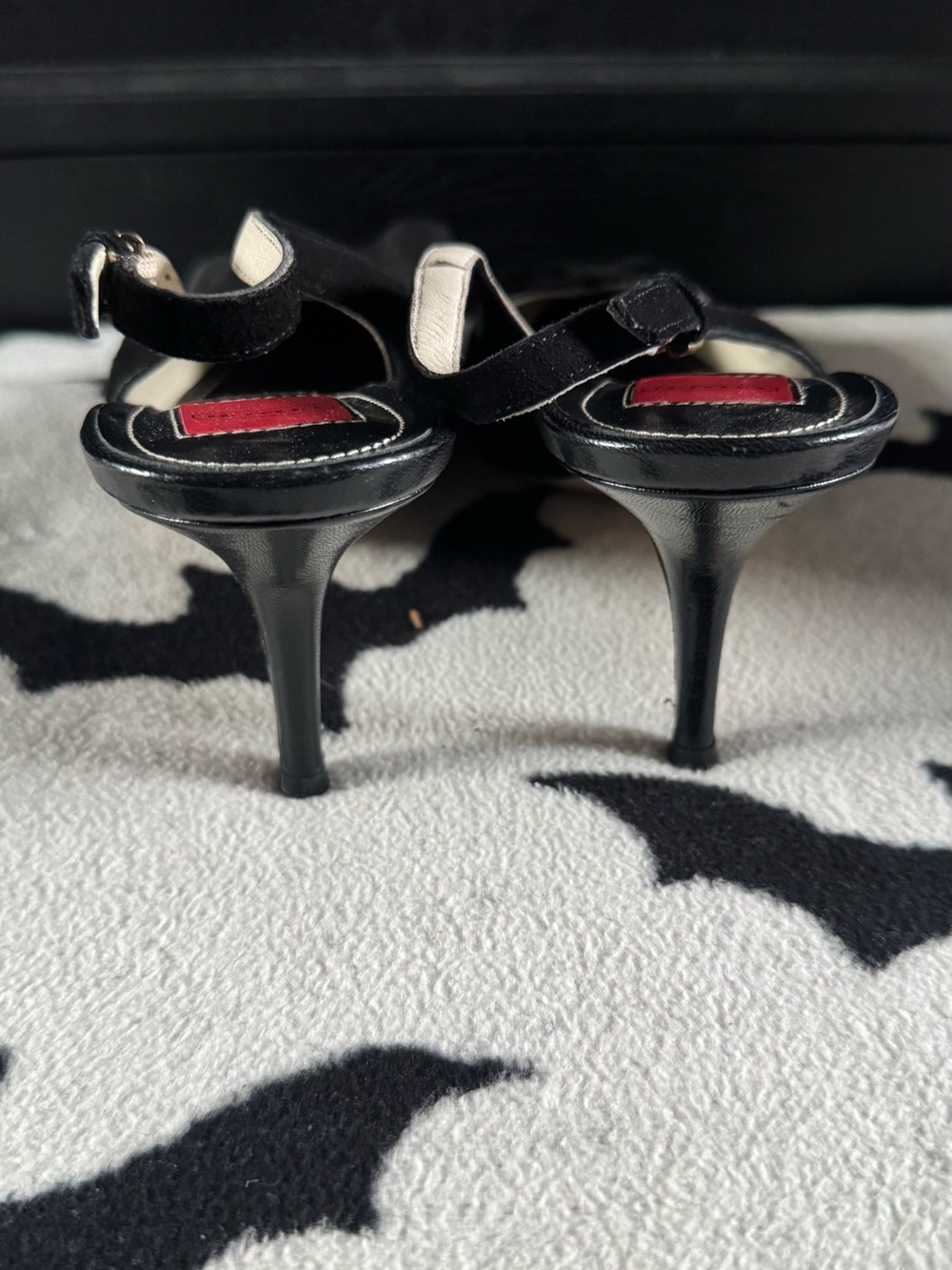 Coach Black Pointed Toe Slingback Pumps with Bow - Picture 6 of 6